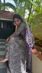 Grey lavender Anarkali Set