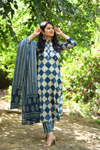 Indigo Cotton Suit Set