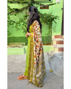 Silk salwar set with kalamkari Dhupatta