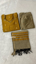 Mustard Raw Silk Doll Butta Salwar Set