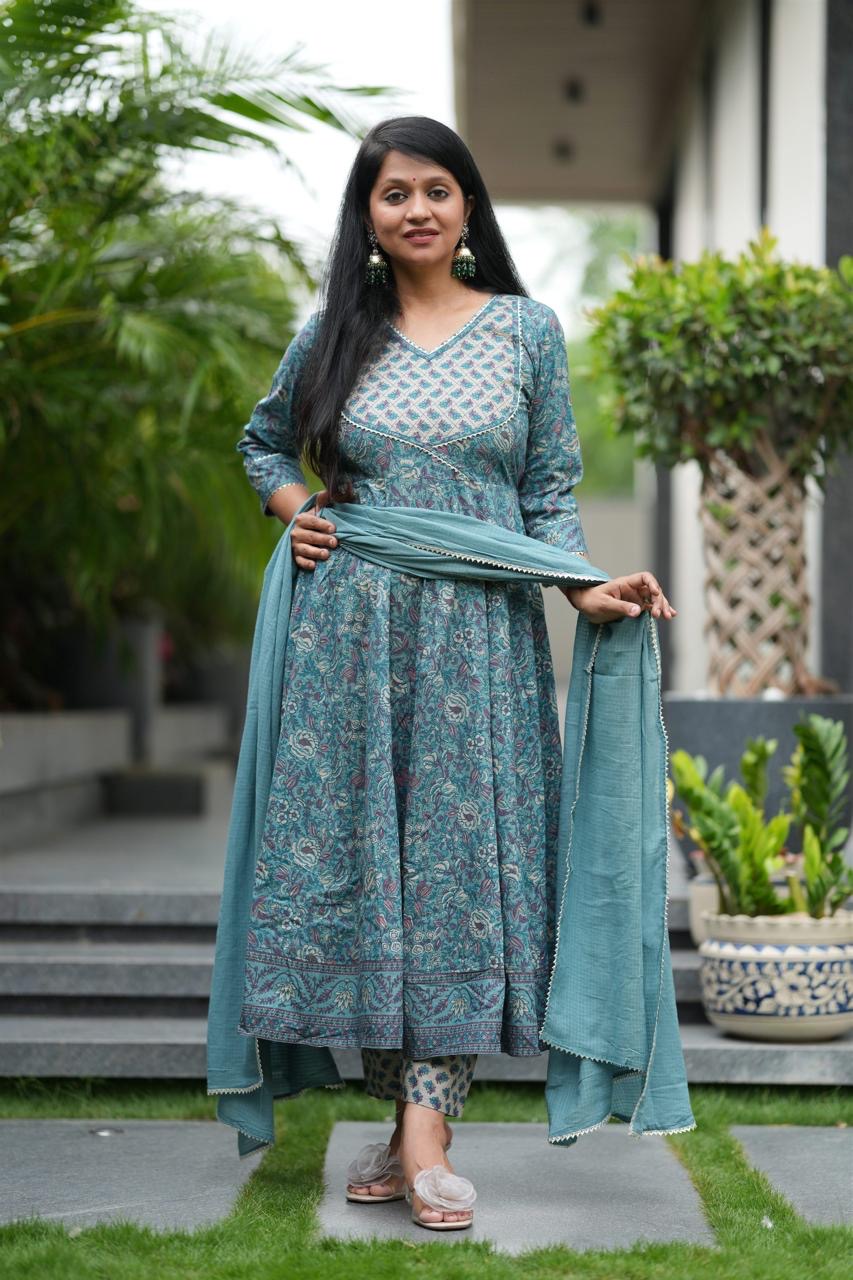 Floral Anarkali Set