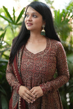 Rust Brown Anarkali Set