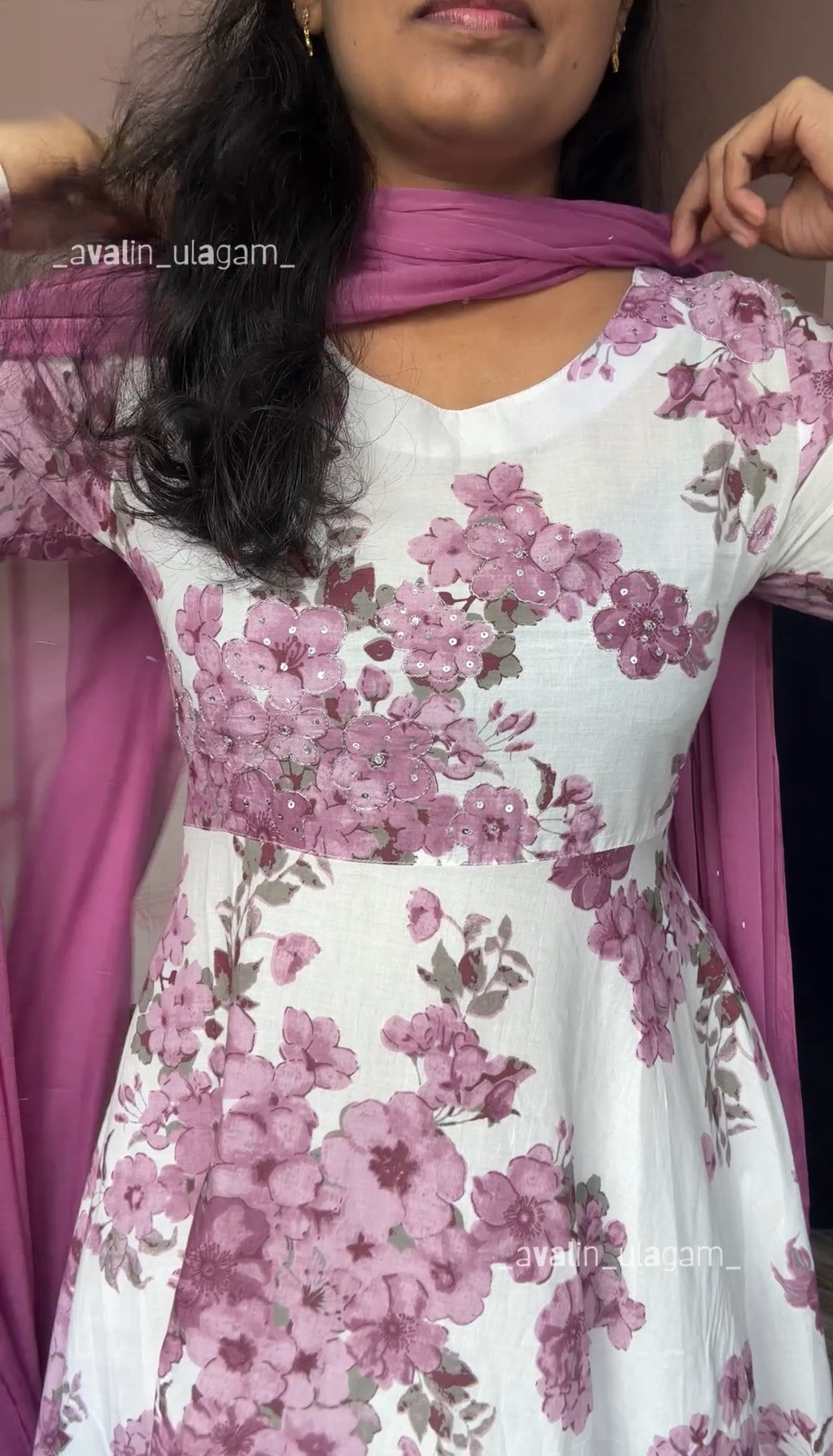 White Floral Anarkali set
