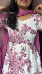 White Floral Anarkali set