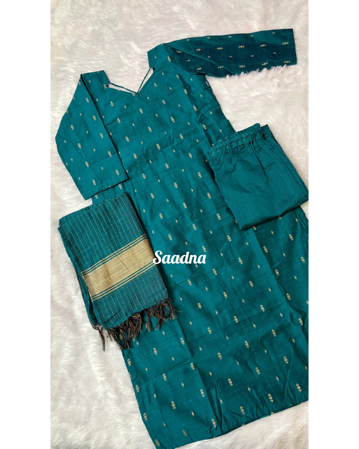 Raw silk - Blue