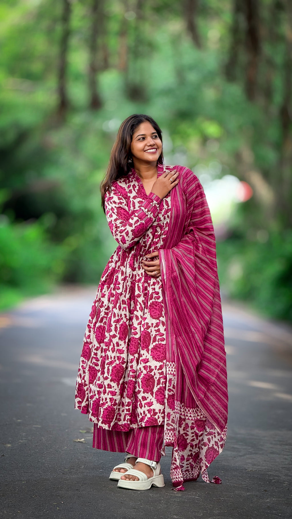 Pink Alia Anarkali set