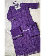 Purple Linen Salwar Set