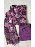 Plum Alia Cut Anarkali Set