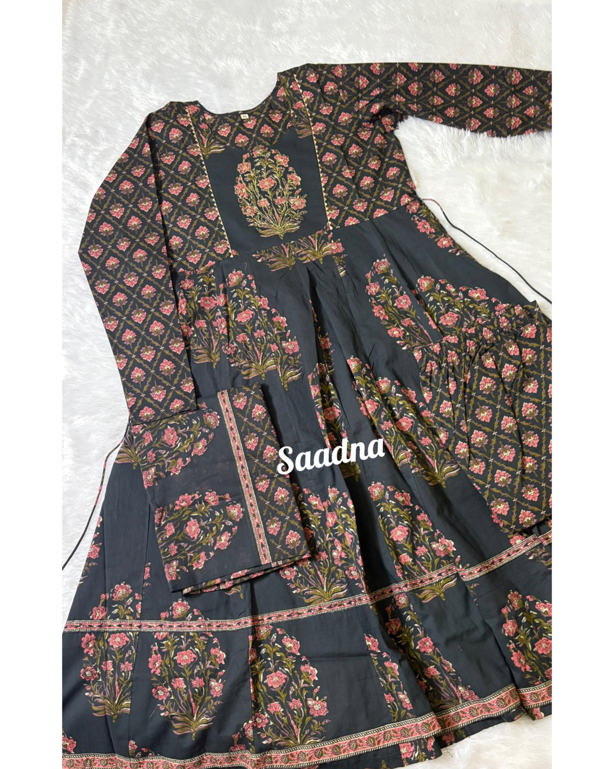 Bottle Green Anarkali set