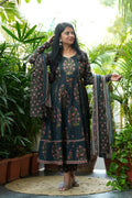 Bottle Green Anarkali set