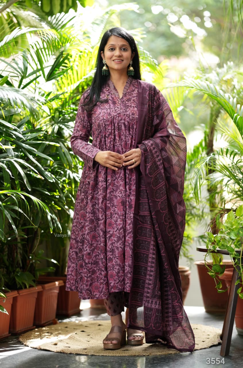 Full Sleeves Anarkali Set
