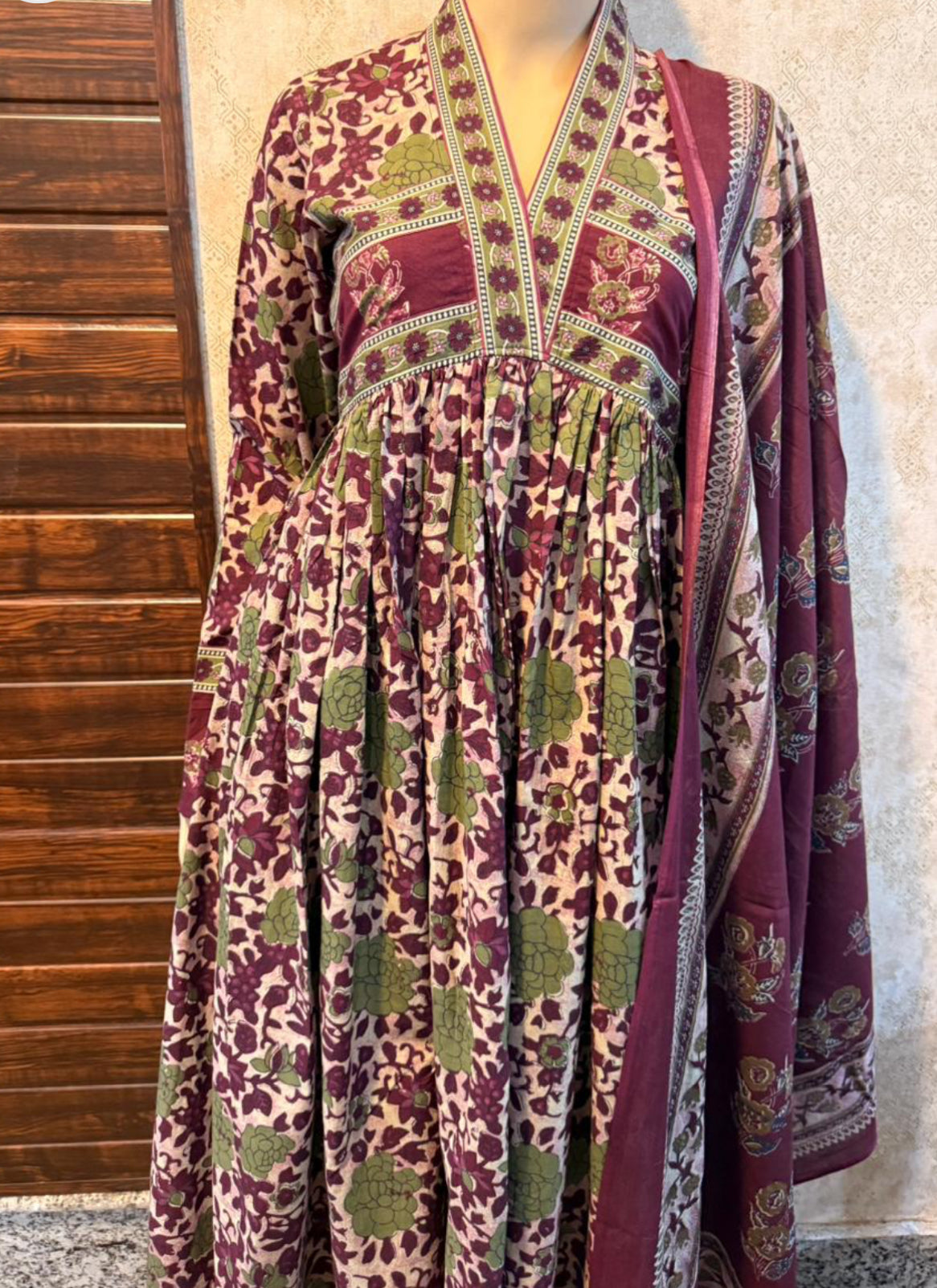 Alia cut Full Sleeves Anarkali Set