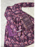 Plum Alia Cut Anarkali Set