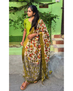 Silk salwar set with kalamkari Dhupatta