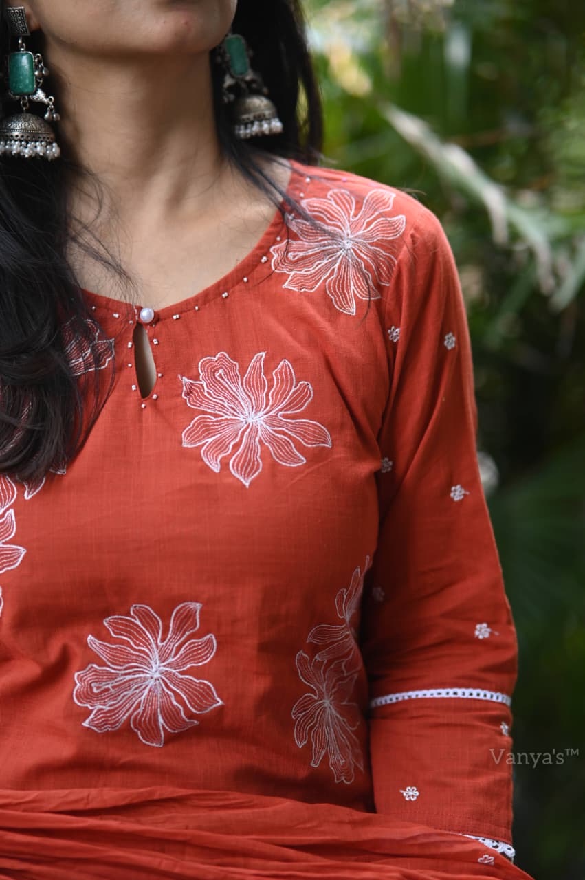 Embroidery Handloom Salwar Set -1