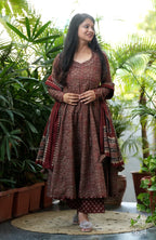Rust Brown Anarkali Set