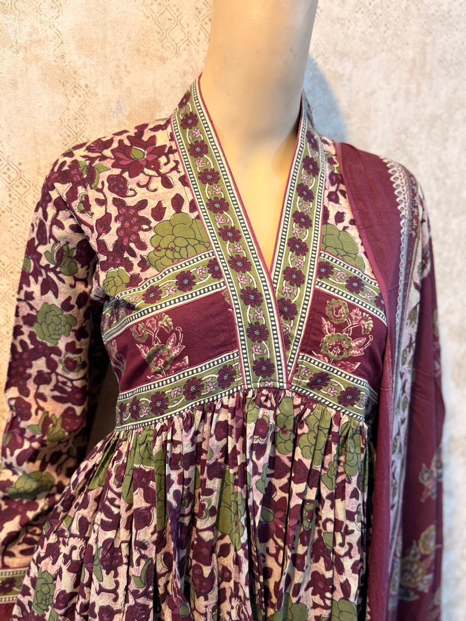 Alia cut Full Sleeves Anarkali Set