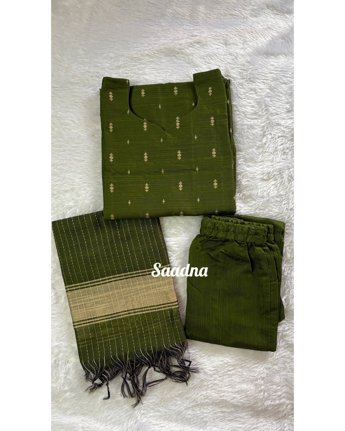 Raw silk - Mehendi Green