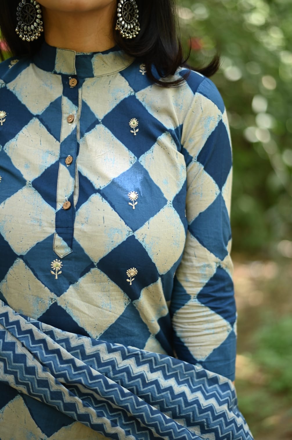 Indigo Cotton Suit Set