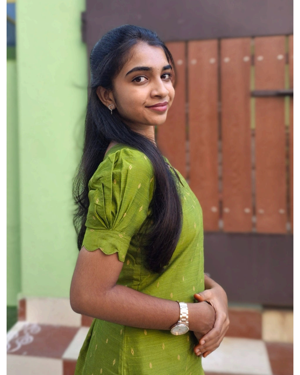 Silk salwar set with kalamkari Dhupatta
