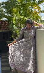 Grey lavender Anarkali Set
