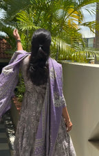 Grey lavender Anarkali Set