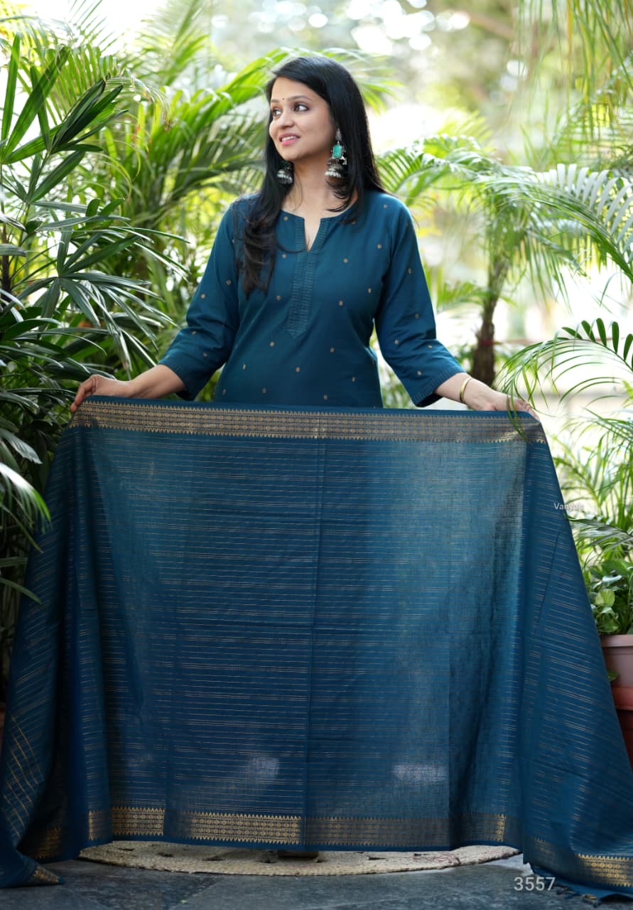 Chettinad Blue Handloom cotton Salwar set
