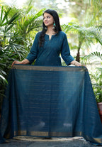 Chettinad Blue Handloom cotton Salwar set