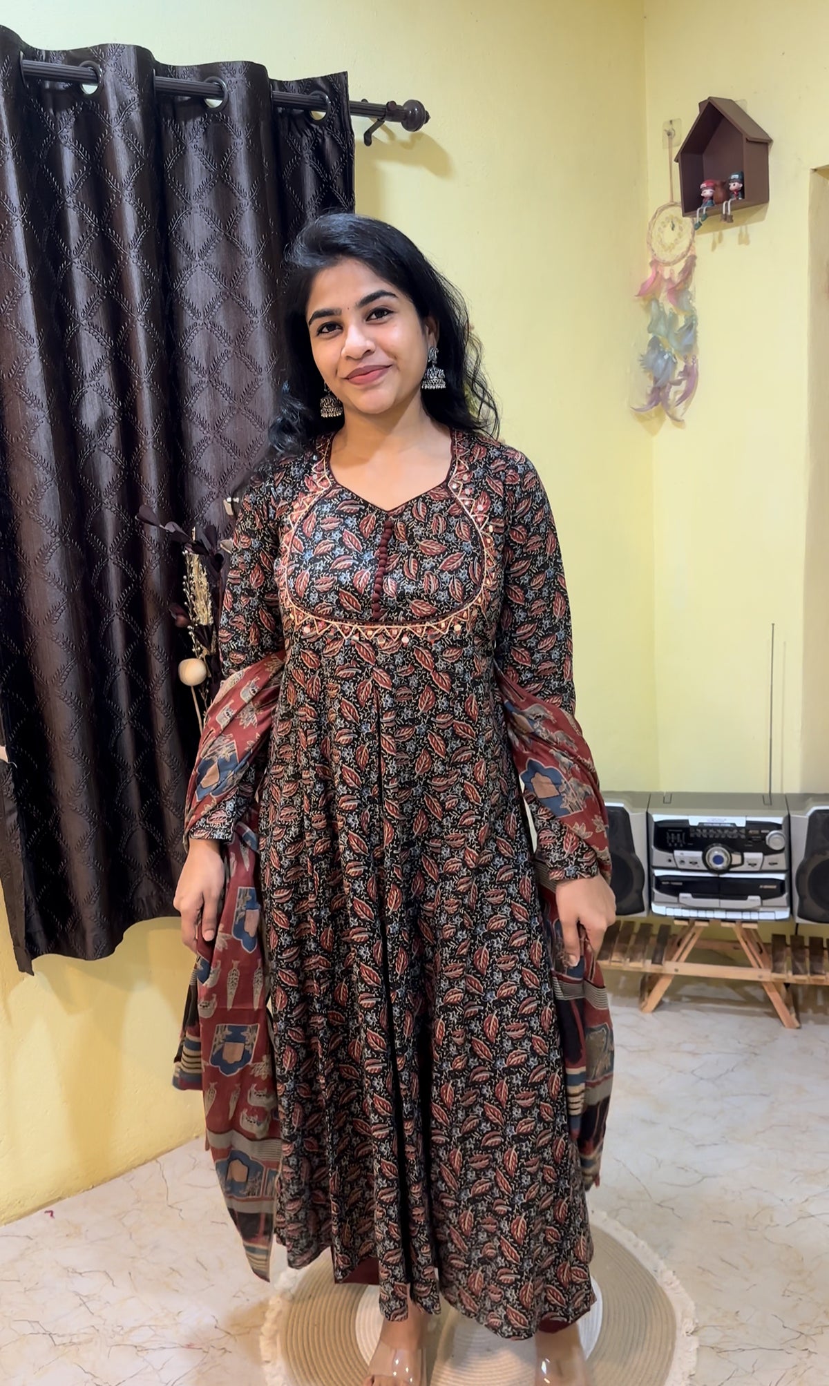 Designer Cotton Anarkali Set