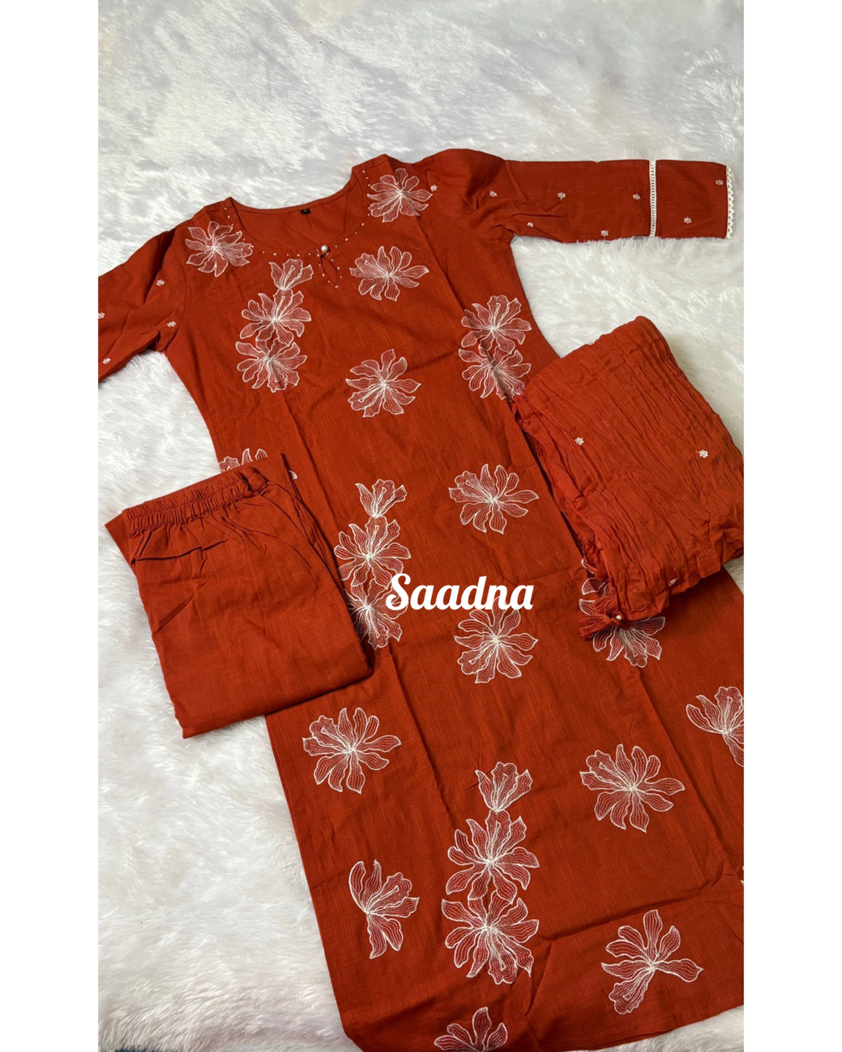 Embroidery Handloom Salwar Set -1