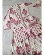 White floral Anarkali set