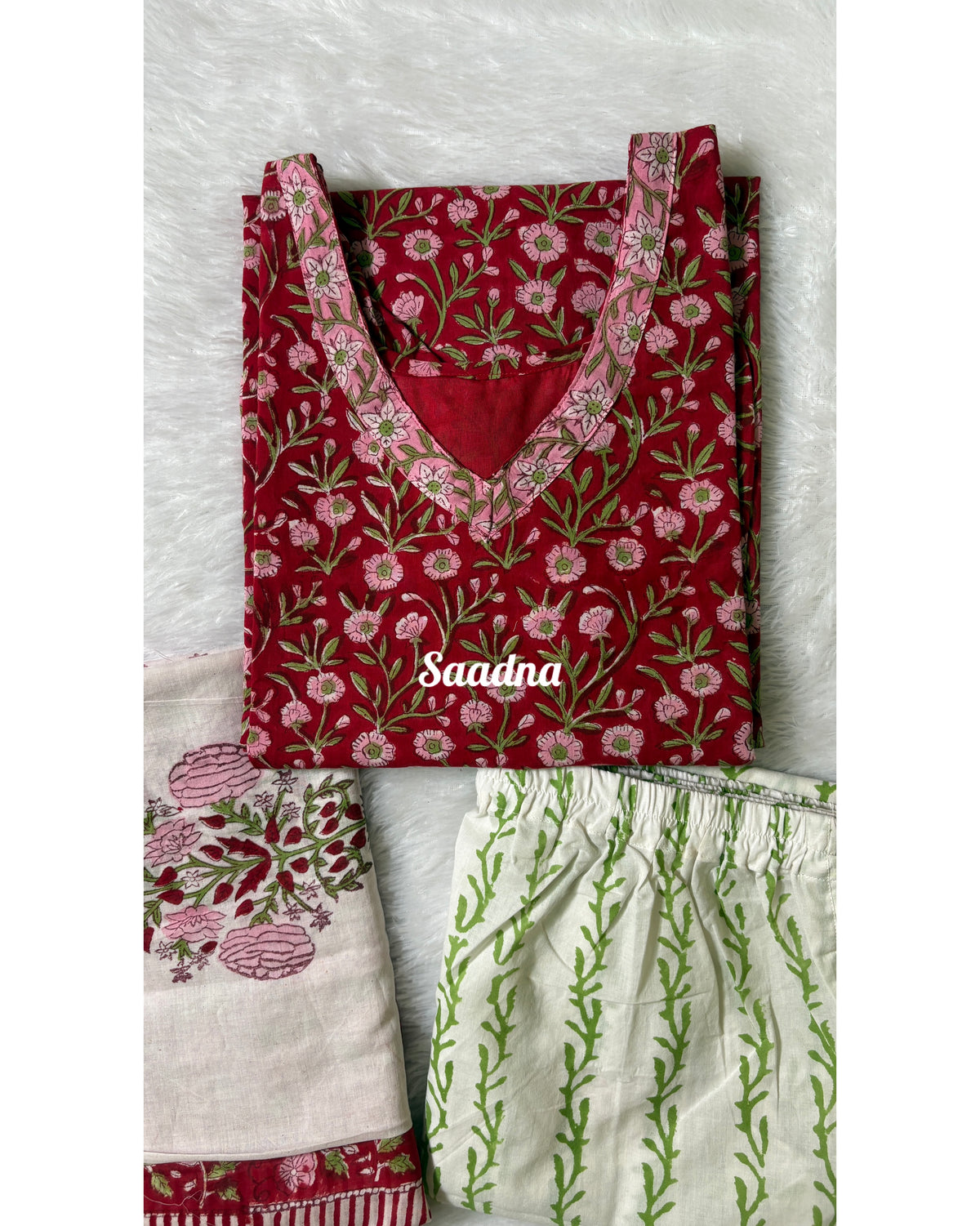 Red floral Cotton