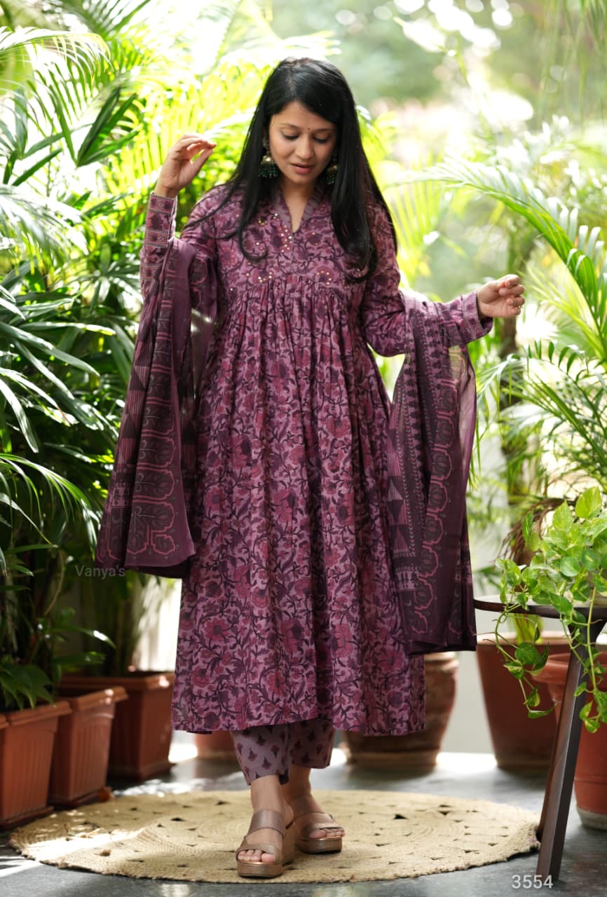 Full Sleeves Anarkali Set