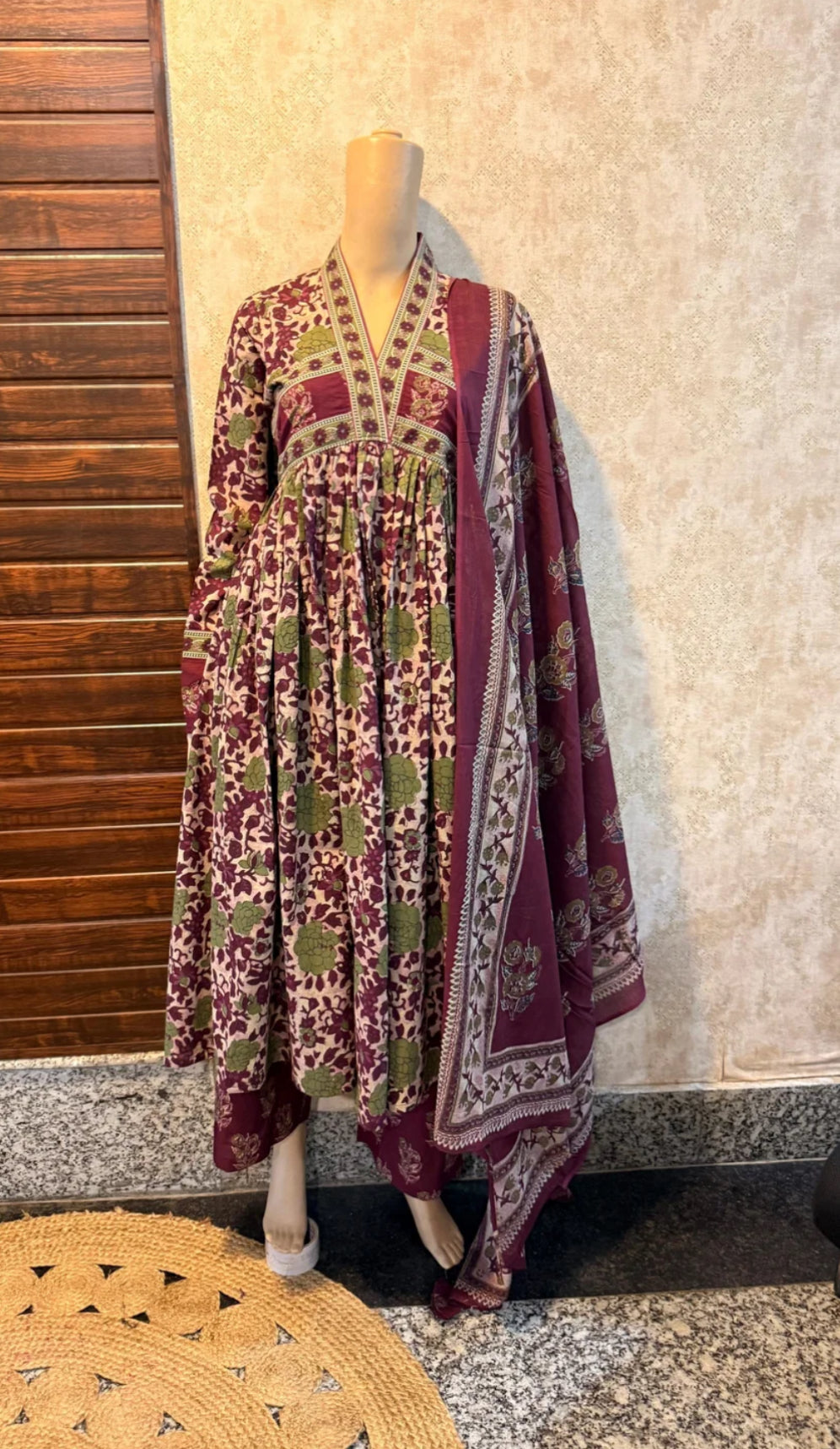 Alia cut Full Sleeves Anarkali Set