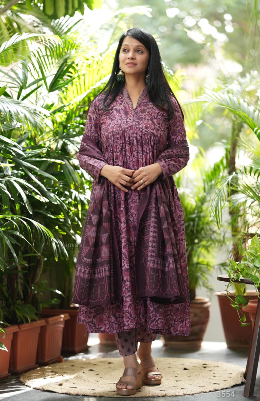 Full Sleeves Anarkali Set