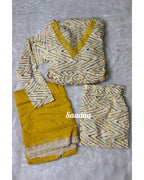 Yellow zigzag anarkali