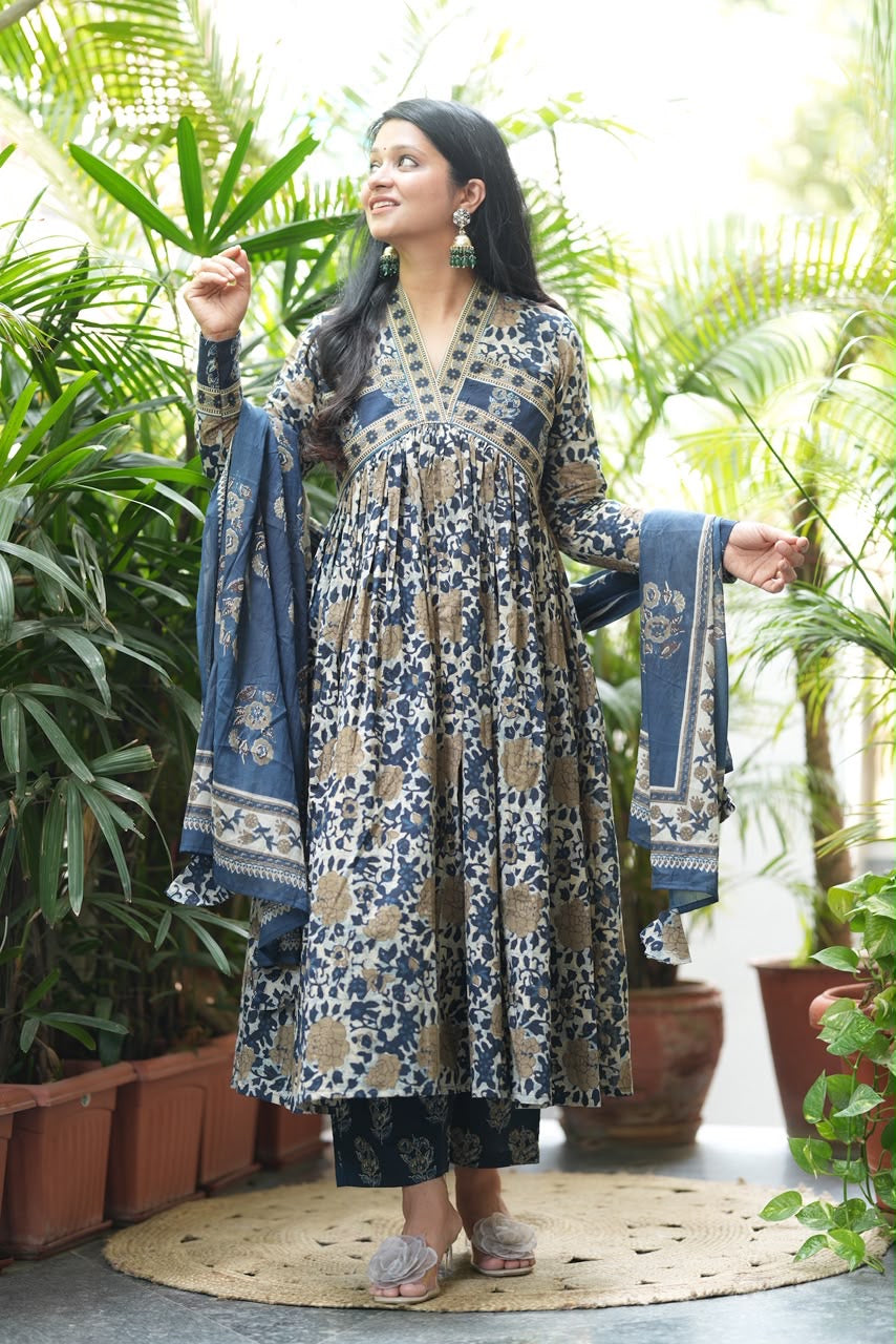 Alia Cut Full Sleeves Anarkali Set