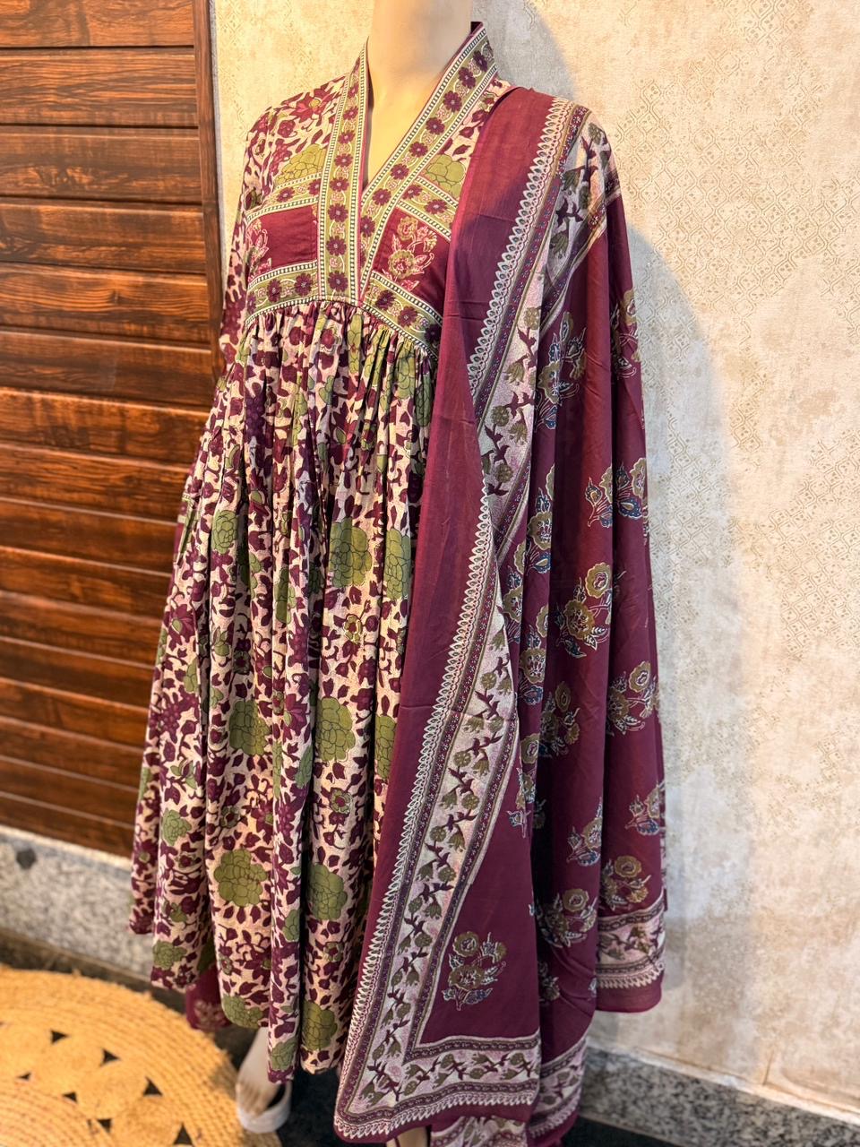 Alia cut Full Sleeves Anarkali Set