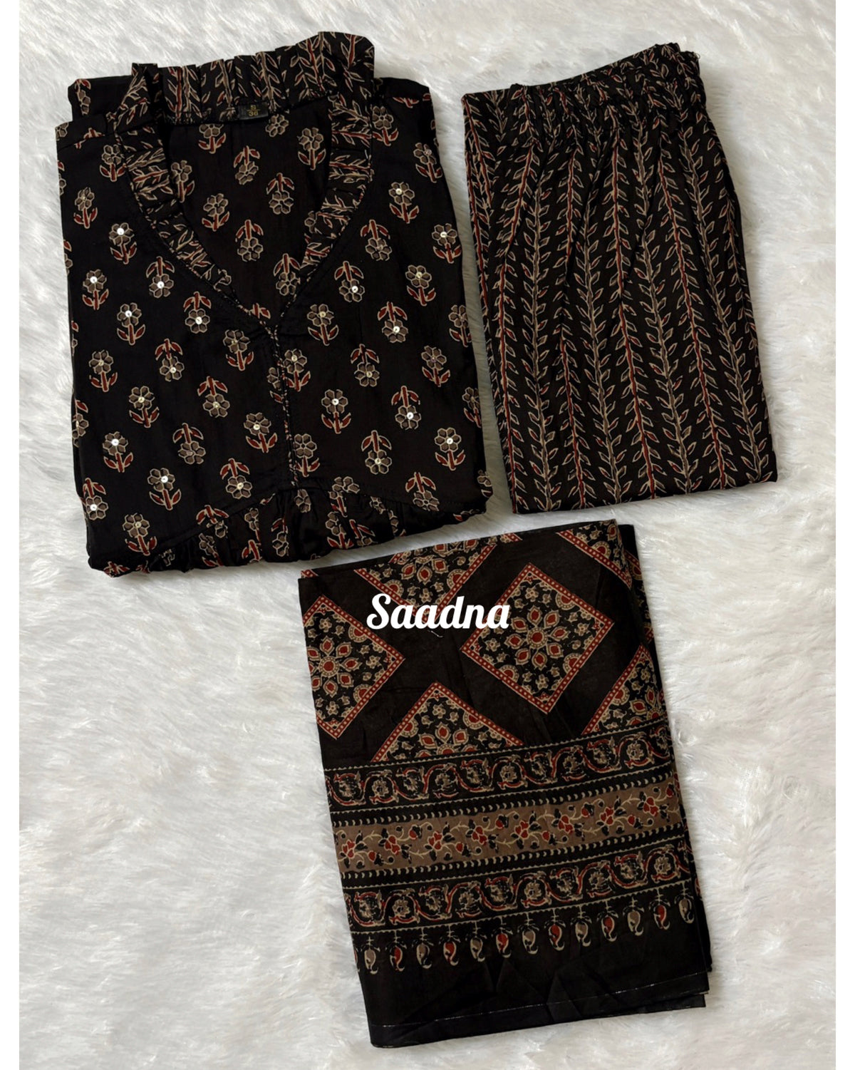 Black Alia Cut Anarkali Set