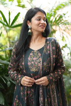 Bottle Green Anarkali set