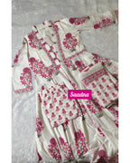 White floral Anarkali set