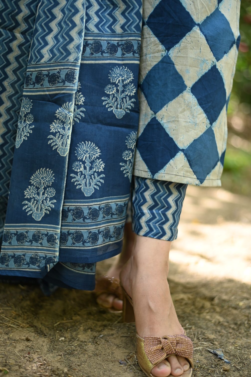 Indigo Cotton Suit Set