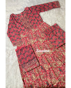 Pink cotton Anarkali set