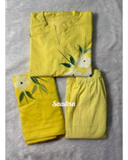 Yellow Hand paint Cotton Set