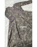 Grey lavender Anarkali Set