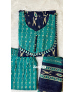 Blue Ikkat Anarkali Set