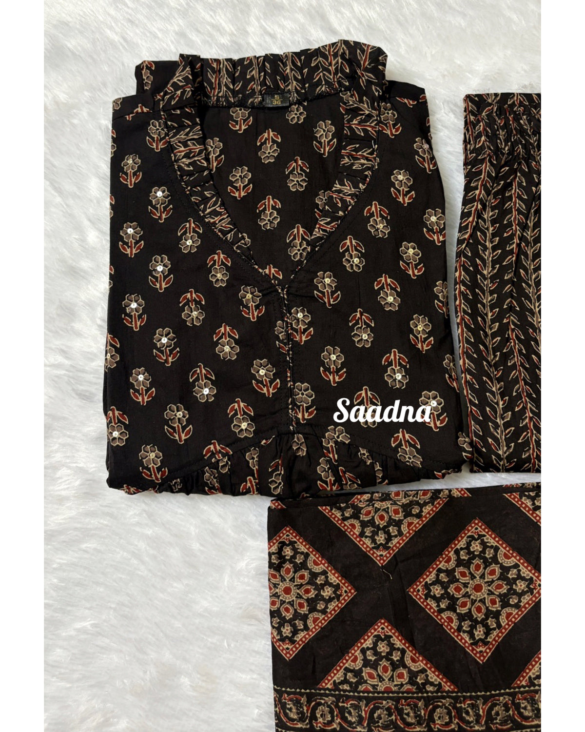 Black Alia Cut Anarkali Set
