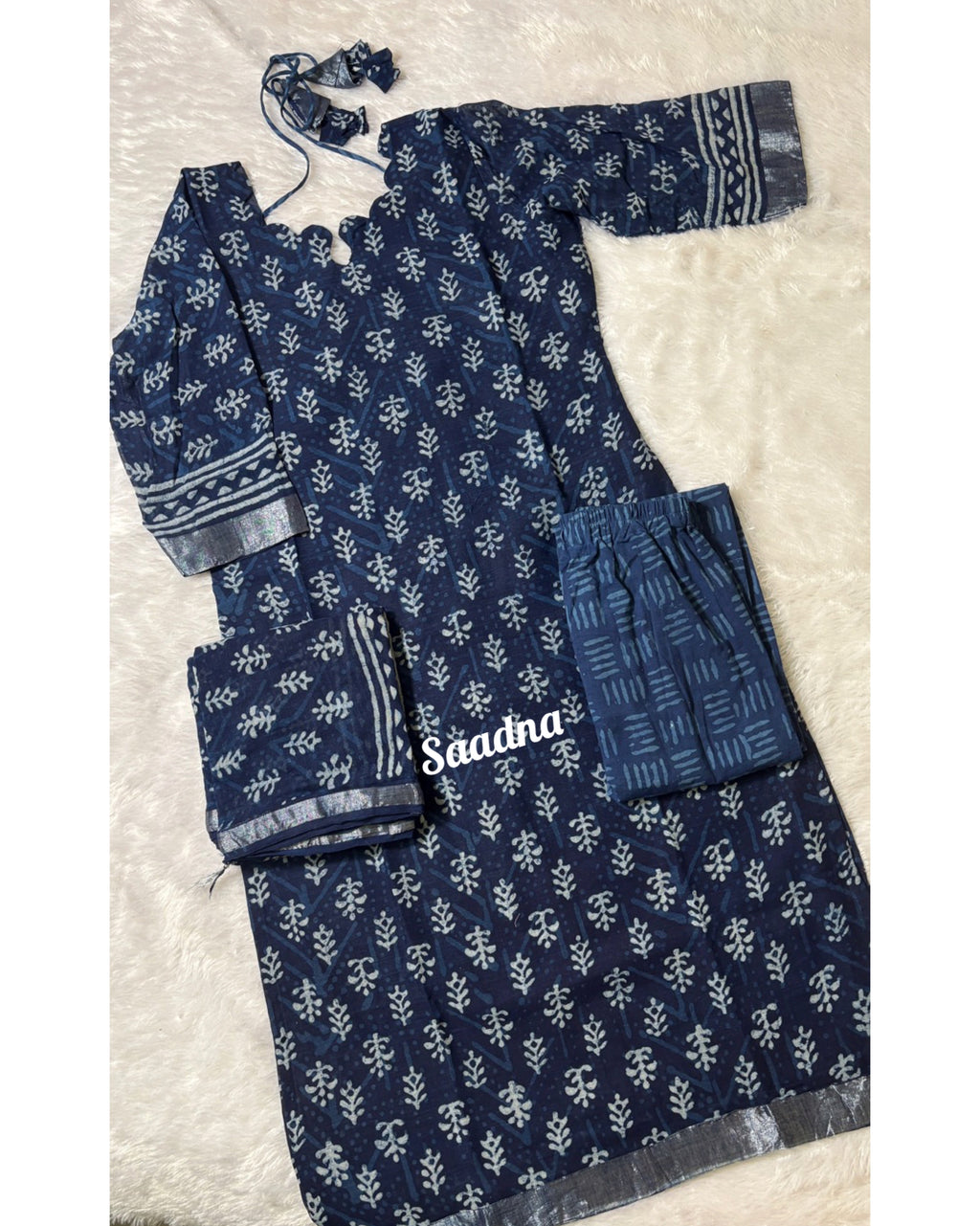Indigo Linen Salwar Set