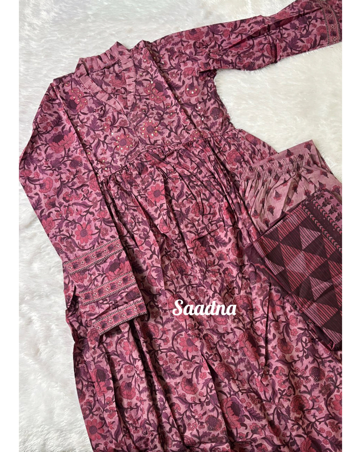 Full Sleeves Anarkali Set