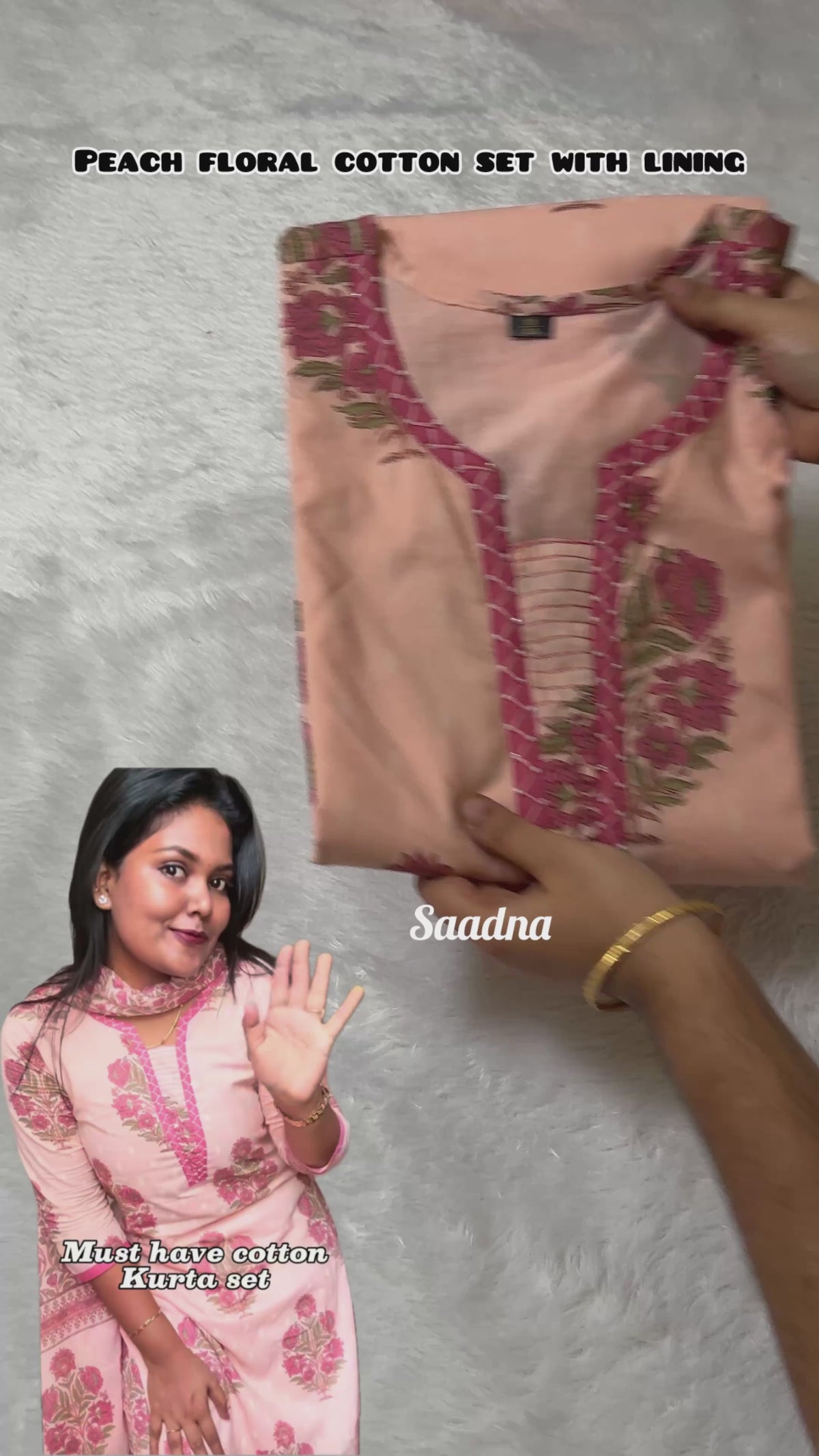 Peach Floral Cotton Set